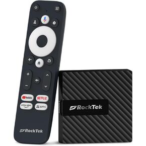 RockTek GB1 Google TV Streaming Dongle,4K Ultra-HD,Netflix, Prime Video, Disney+, Max, Hulu, Apple TV+, Live TV, HDR10,Dolby Vision