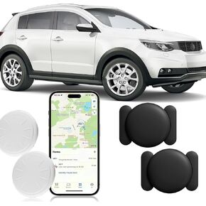 Car GPS Tracking Device for Vehicles,Cars etc,2PCS Real Time GPS Tracker for Car Work with Find My (iOS Only), Mini Hidden Car Tracker with Magnetic Case, No Monthly Fee (Black)