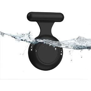 2 Packs AirTag Holder Case for Kids Waterproof,Hidden AirTag Case with Brooch Pin Holder,Item Locator,Anti Lost GPS Tracker Item Finder for Child/Kids/Elderly/Pets/Clothing-Black+Blue