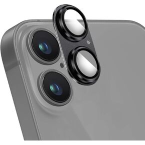 ZxZone for iPhone 16 /iPhone 16 Plus Camera Lens Protector ، strong inting intingion Aluminy alloy & sapphire material 9h cloke cloke cover cover eached (black) سهلة التثبيت (أسود)