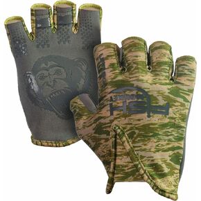 Fish Monkey FM18- Stubby Glove for Fishing XXL Green Water Camo