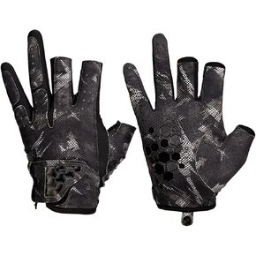 Fishing Gloves 3 Cut Fingers Anti-Slip UPF50 UV Protection Sun Gloves Men Women Kayaking Rowing Sailing Canoeing Hiking Biking Outdoor Breathable Skin-Friendly