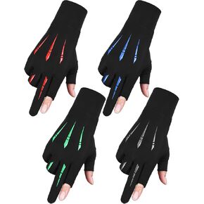 4 Pairs Fishing Gloves for Men Quick-Dry Full Finger UV Protection Sun Protective for Outdoor Hiking Cycling Gym