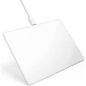 VssoPlor Wired Trackpad for Windows 7/10, Ultra Slim Portable Aluminum USB Wired Trackpad Mouse with Multi-Touch Navigation for Pc Laptop Notebook Desktop Computer, White Silver