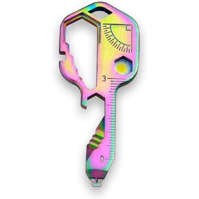 24-in-1 Multi-Tool Key - Portable Stainless Steel Key Tool with Screwdriver, Wrench, Bottle Opener, Keychain Tools for Outdoor, Camping, Hiking & Everyday Carry (Colorful)