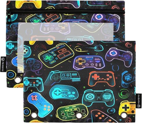 ATTX Horse Pencil Pouch for 3 Ring Binder with Smooth Zipper, Clear Window Pencil Case for Binder, Big Capacity with 3 Reinforced Grommets in Saudi Arabia