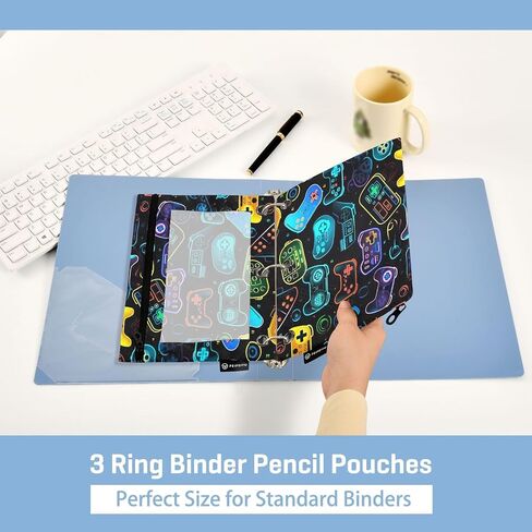 ATTX Horse Pencil Pouch for 3 Ring Binder with Smooth Zipper, Clear Window Pencil Case for Binder, Big Capacity with 3 Reinforced Grommets in Saudi Arabia