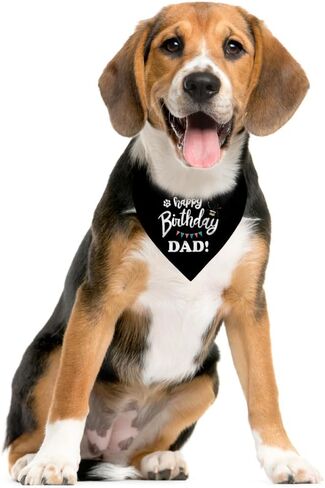 Happy Birthday Dad Dog Bandana, Dad's Gift Dog Bandana, Pet Scarf Accessories, Printed Dog Bandanas Gift for Dog Birthday Party, Dog Bandana Gift for Small Medium Dog (D63) in Saudi Arabia