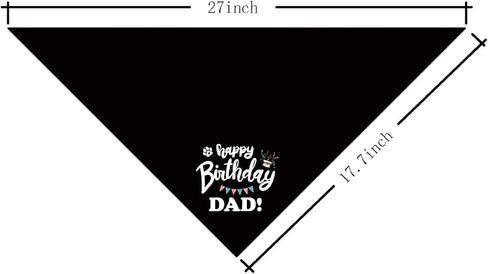 Happy Birthday Dad Dog Bandana, Dad's Gift Dog Bandana, Pet Scarf Accessories, Printed Dog Bandanas Gift for Dog Birthday Party, Dog Bandana Gift for Small Medium Dog (D63) in Saudi Arabia