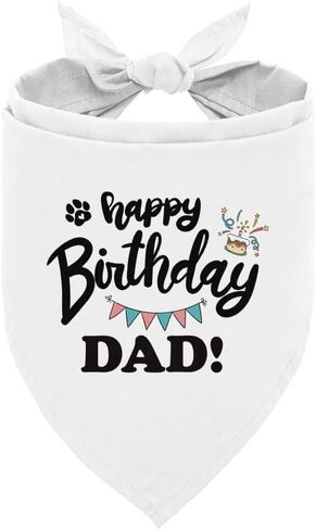 Happy Birthday Dad Dog Bandana, Dad's Gift Dog Bandana, Pet Scarf Accessories, Printed Dog Bandanas Gift for Dog Birthday Party, Dog Bandana Gift for Small Medium Dog (D63) in Saudi Arabia
