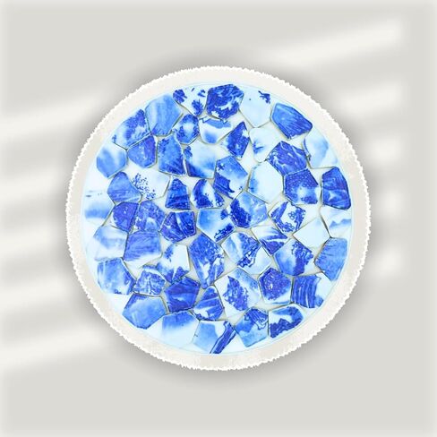 1.1 رطل من البلاط الفسيفساء الأزرق والأبيض غير النظامية ، المصنوع يدويًا ، حمام ، غرفة معيشة ، خلفي المطبخ ، في الهواء الطلق (02 ، متوسطة) in Kuwait