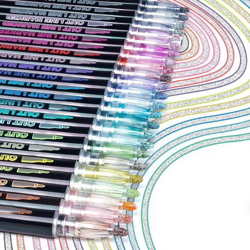 Shimmer Markers Outline Pens, Birthday Gifts for 9 10 11 Year Old Girls Teen Kids, 8 Colors Glitter Markers for Doodling, Drawing, Arts And Crafts Supplies for Kids Ages 6 12, Birthday Gifts for Tween in Saudi Arabia