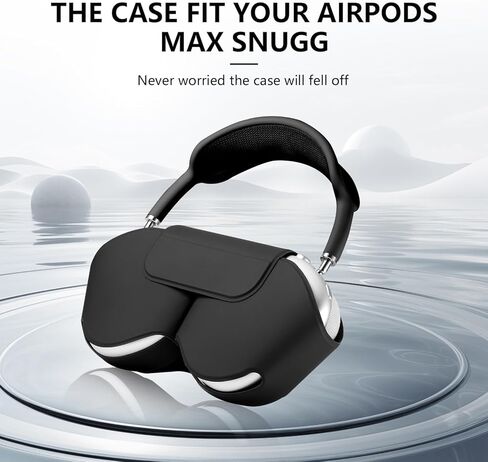 for Apple Airpods Max Case,Smart Case Cover Accessories with Sleep Mode Made by PU Leather Original Replacement Carrying Case for Airpod Pro Max Headphones, Black in Kuwait