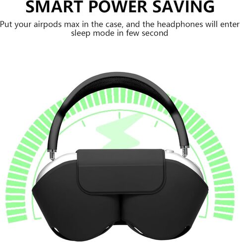 for Apple Airpods Max Case,Smart Case Cover Accessories with Sleep Mode Made by PU Leather Original Replacement Carrying Case for Airpod Pro Max Headphones, Black in Kuwait