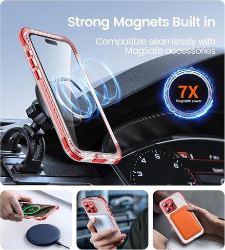 Temdan متوافق مع iPhone 16 Pro Max Case مقاومة للماء ، شاشة ومضمنة واقي الكاميرا IP68 تحت الماء كامل الجسم 16 قدم المقاومة للهاتف مقاوم للصدمات 6.9 "-9"-Clear/Clear in Kuwait