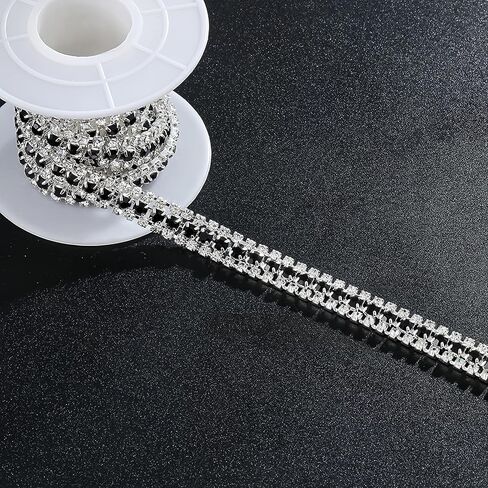 2 ياردة 3 صف من صفوف الراين ، وتزيين سلسلة من الكريستال المزيج ، وشرائح حجر الراين المجوهرات لزخارف حفل الزفاف ديي ، وردي ... in Kuwait