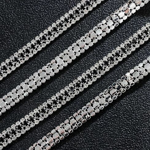 2 ياردة 3 صف من صفوف الراين ، وتزيين سلسلة من الكريستال المزيج ، وشرائح حجر الراين المجوهرات لزخارف حفل الزفاف ديي ، وردي ... in Kuwait