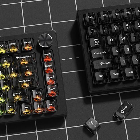 dagaladoo Grey Clear keycaps,Transparent keycaps 60 75 100 Percent,Ceramic Jelly Key caps Set,Shine Through Key caps.,MDA Profile Keyboard Key Cap for Mx Switches Mechanical Keyboard(115key) in Saudi Arabia