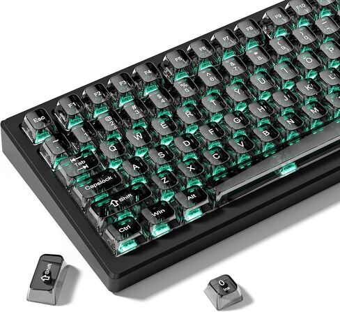 dagaladoo Grey Clear keycaps,Transparent keycaps 60 75 100 Percent,Ceramic Jelly Key caps Set,Shine Through Key caps.,MDA Profile Keyboard Key Cap for Mx Switches Mechanical Keyboard(115key) in Saudi Arabia