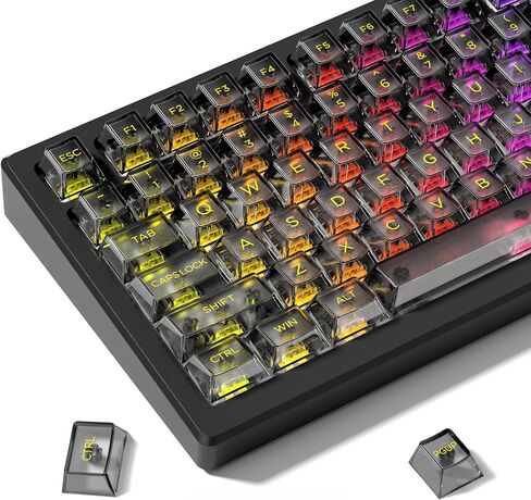 dagaladoo Grey Clear keycaps,Transparent keycaps 60 75 100 Percent,Ceramic Jelly Key caps Set,Shine Through Key caps.,MDA Profile Keyboard Key Cap for Mx Switches Mechanical Keyboard(115key) in Saudi Arabia
