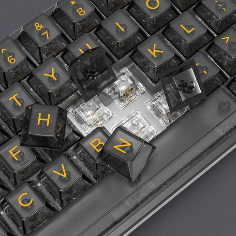 dagaladoo Grey Clear keycaps,Transparent keycaps 60 75 100 Percent,Ceramic Jelly Key caps Set,Shine Through Key caps.,MDA Profile Keyboard Key Cap for Mx Switches Mechanical Keyboard(115key) in Saudi Arabia