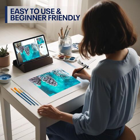 Painting4 REAL DIY فئة الطلاء للبالغين مع دروس الفيديو: تعلم أن ترسم الغابات الصوفي - كيفية الطلاء مع الأكريليك - اللوحة واللوازم الفنية - 9 قطعة مجموعة الطلاء الاكريليك in Kuwait