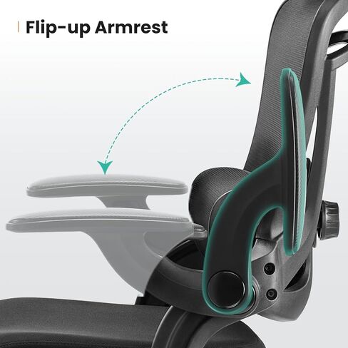 Ergonomic Office Chair - High Back Desk Chair with Up&Down Lumbar Support,Adjustable Headrest with Flip-Up Armrests,Swivel Computer Task Chair,Black in Saudi Arabia