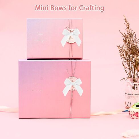 36pcs Satin Ribbon Bows Self Adhesive Satin Bow with Double-Sided Tape Premade Mini Bow Sticker for Making Crafts Baby Shower Birthday Party Wedding Decorations(Baby Pink) in Saudi Arabia