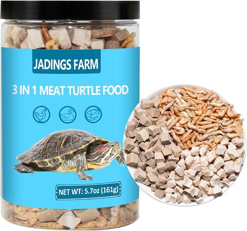 Turtle Food 5.7 OZ Natural Freeze-Dried Meat - Chicken, Duck, Salmon - Premium Food for Turtles, Box Turtle, Aquatic Turtle, Baby Turtles, Freeze Dried Turtle Treats in Kuwait