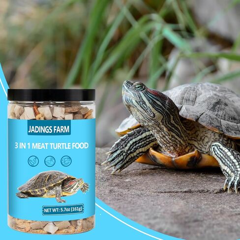 Turtle Food 5.7 OZ Natural Freeze-Dried Meat - Chicken, Duck, Salmon - Premium Food for Turtles, Box Turtle, Aquatic Turtle, Baby Turtles, Freeze Dried Turtle Treats in Kuwait