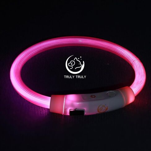 LED Dog Collar USB Rechargeable Flash Light Pet Safety Necklace for Night Visibility (Yellow, Small) in Saudi Arabia