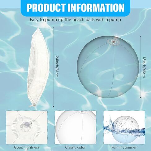 2 Pcs Inflatable Beach Ball 24 inch Swimming Pool Balls Summer Outdoor Decor Ball in Saudi Arabia
