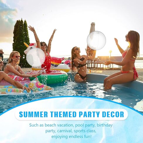 2 Pcs Inflatable Beach Ball 24 inch Swimming Pool Balls Summer Outdoor Decor Ball in Saudi Arabia