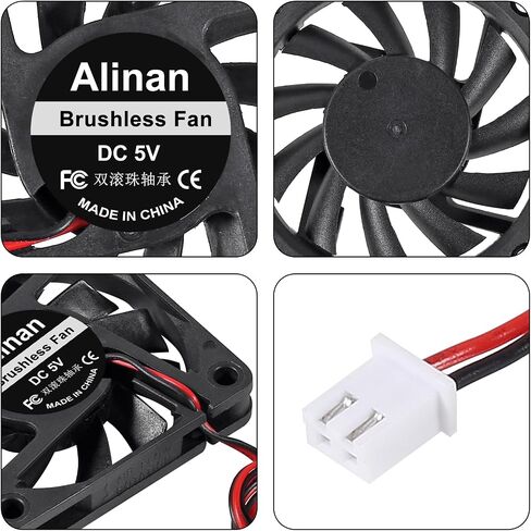 Alinan 4pcs 6010 60mm x 10mm 24V Dual Ball Bearings Brushless Fan 2Pin DC Cooling Exhaust Fan for Radiator DIY Air Exhaust Vent Cooling in Saudi Arabia