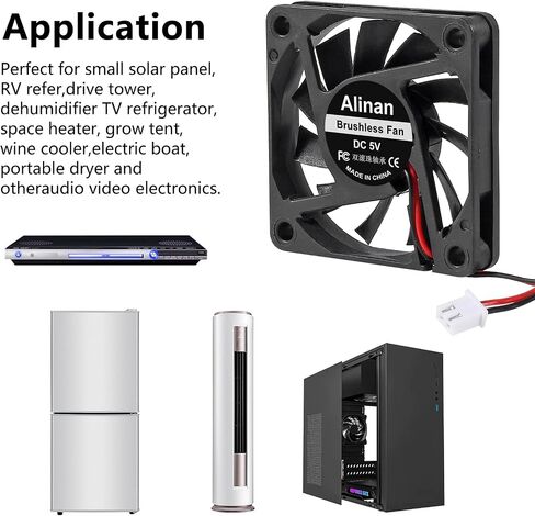 Alinan 4pcs 6010 60mm x 10mm 24V Dual Ball Bearings Brushless Fan 2Pin DC Cooling Exhaust Fan for Radiator DIY Air Exhaust Vent Cooling in Saudi Arabia