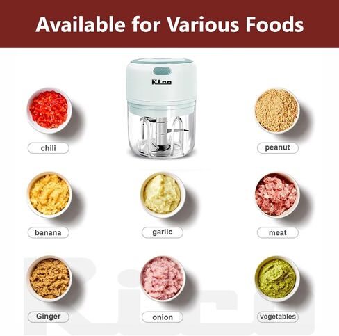 Mini Electric Garlic Chopper | 250ML Wireless Veggie Grinder & Onion Masher | Compact Food Processor for Ginger, Chili, Fruit & Meat (White) in Saudi Arabia