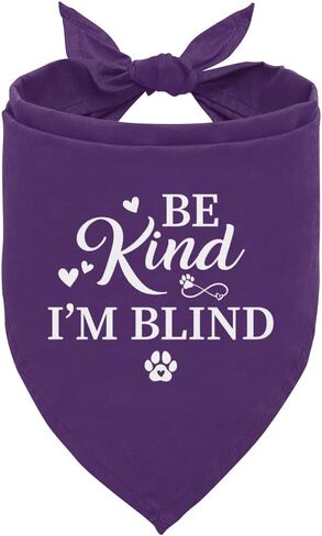 Be Kind I'm Blind Dog Bandana، Dark Pinnk Dog Bandana، إكسسوارات الكلاب العمياء، وشاح مثلث للكلاب الأليفة، ملحقات وشاح الحيوانات الأليفة لمحبي الكلاب، باندانا للكلاب الصغيرة والمتوسطة (D12) in Kuwait
