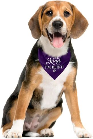 Be Kind I'm Blind Dog Bandana، Dark Pinnk Dog Bandana، إكسسوارات الكلاب العمياء، وشاح مثلث للكلاب الأليفة، ملحقات وشاح الحيوانات الأليفة لمحبي الكلاب، باندانا للكلاب الصغيرة والمتوسطة (D12) in Kuwait