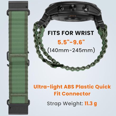 BANSO 22mm Quick Fit Nylon Watch Band for Garmin Fenix 6/7/8 47, Sport Strap for Fenix Pro/5/5 Plus, Soft Band for Forerunner 945/935/Approach S60/S62 in Saudi Arabia