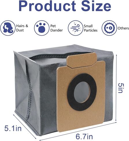 10 Pack Vacuum Bags Replacement for Eufy Clean X8 Pro X10 Pro Omni Robot Vacuum, Large Capacity Disposable Replacement Bag in Saudi Arabia