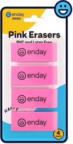 Erasers Pencil Big Oval, Erasers School Supplies for Kids and Artists, Hi Polymer Large White Soft Eraser, Rubber and Non – Abrasive Eraser, Best Eraser for Drawing, (4 PC) – by Enday in Saudi Arabia