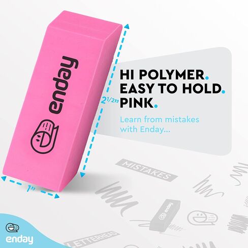 Erasers Pencil Big Oval, Erasers School Supplies for Kids and Artists, Hi Polymer Large White Soft Eraser, Rubber and Non – Abrasive Eraser, Best Eraser for Drawing, (4 PC) – by Enday in Saudi Arabia