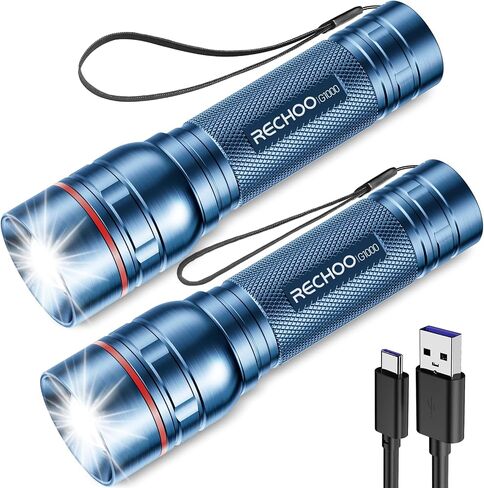 Rechargeable Flashlights High Lumens, G1000 Super Bright Flash Light, Small Zoomable LED Flashlight with 3 Lighting Modes, Portable Tactical Flashlight for Camping Essentials (Battery Included)-Grey in Saudi Arabia