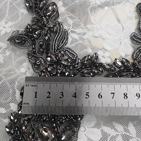 1 زوج من رينستونز رينستونز ديي ملابس التصحيح أوراق رقعة زهرة رقعة زينة فستان الزفاف (الأزرق) in Kuwait