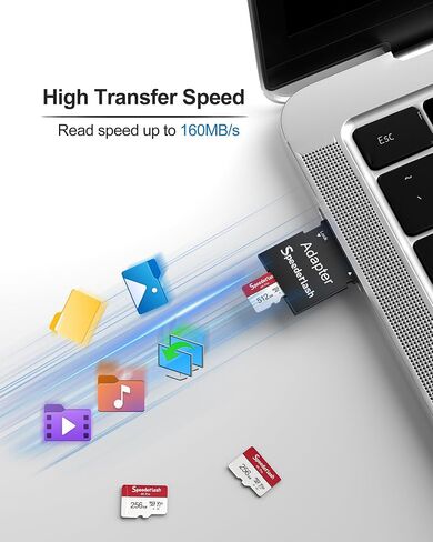 بطاقة ذاكرة Micro SDXC Micro 128GB ، بطاقة 4K Pro TF مع محول ، سرعة قراءة 160 ميجابايت/ثانية ، C10 U3 V30 A2 ، 4K UHD ، للهواتف الذكية ، والتبديل Nintendo ، والأجهزة اللوحية in Kuwait