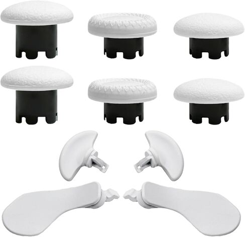10-in-1 Metal Thumbsticks Replacement for PS5 Dualsense Edge Controller,4 Metallic Back Paddles Triggers Buttons Repair Parts for PS5 Edge Controller with 6 Analog Joysticks(White) in Saudi Arabia