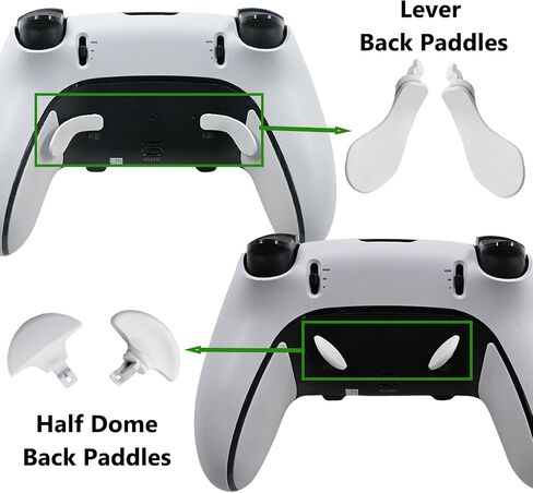 10-in-1 Metal Thumbsticks Replacement for PS5 Dualsense Edge Controller,4 Metallic Back Paddles Triggers Buttons Repair Parts for PS5 Edge Controller with 6 Analog Joysticks(White) in Saudi Arabia