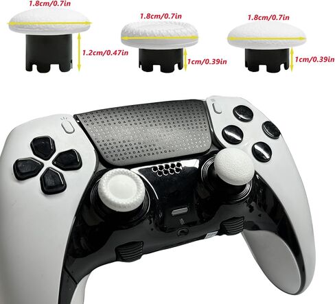 10-in-1 Metal Thumbsticks Replacement for PS5 Dualsense Edge Controller,4 Metallic Back Paddles Triggers Buttons Repair Parts for PS5 Edge Controller with 6 Analog Joysticks(White) in Saudi Arabia