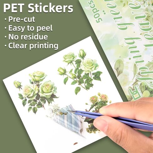 SPRING SHEFF SCRAPBOOKING Supplies for Junk Journal ، 20 SHOETS PET ملصقات-ملصقات مجلة عتيقة ، كتاب ملصق على الأقدام قبل قص (TZ-006-004) in Kuwait
