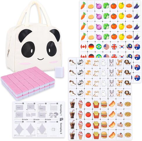 drizzle 65 Tiles Seaside Escape Game Blocks 30mm - Instruction Manual Panda Bag - Mahjong Tile Game Sets in Saudi Arabia